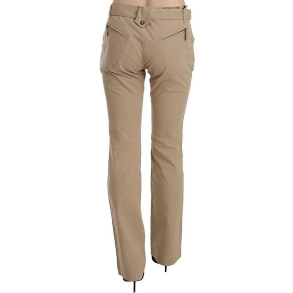 Just Cavalli Cotton Blend Casual Pants with Front Button Fastening and Pockets - Picture 3 of 5
